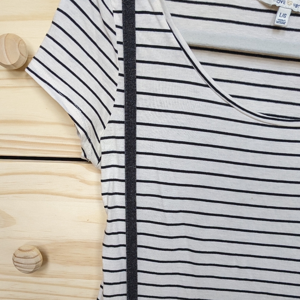 Striped Short Sleeve Dress with built in suspenders and pockets - Picture 4 of 7